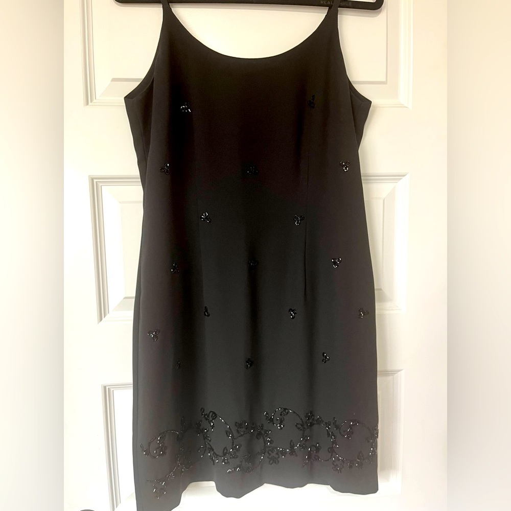 Elegant Black Beaded Dress by Beechers Brook Size 10